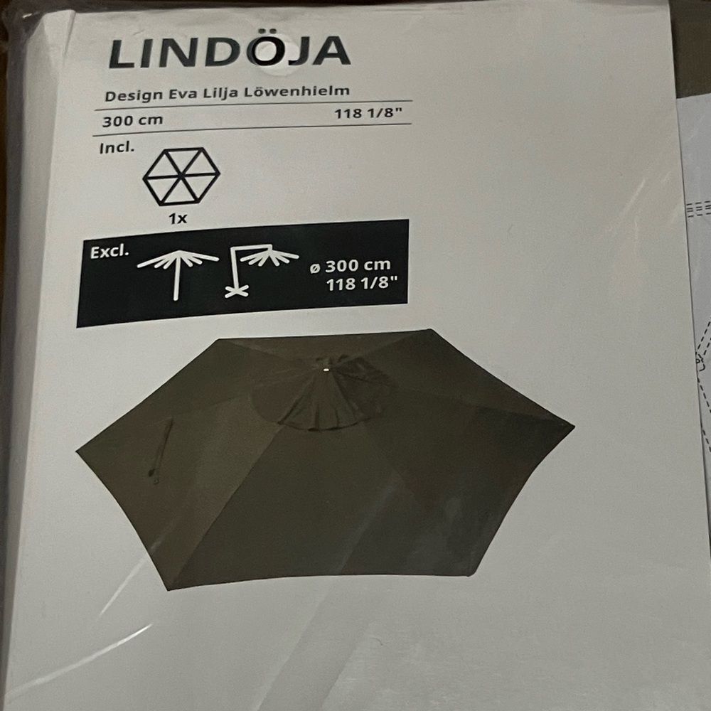 IKEA Umbrella canopy cover new LINDÖJA 118 1/8" beige-green spring garden PATIO